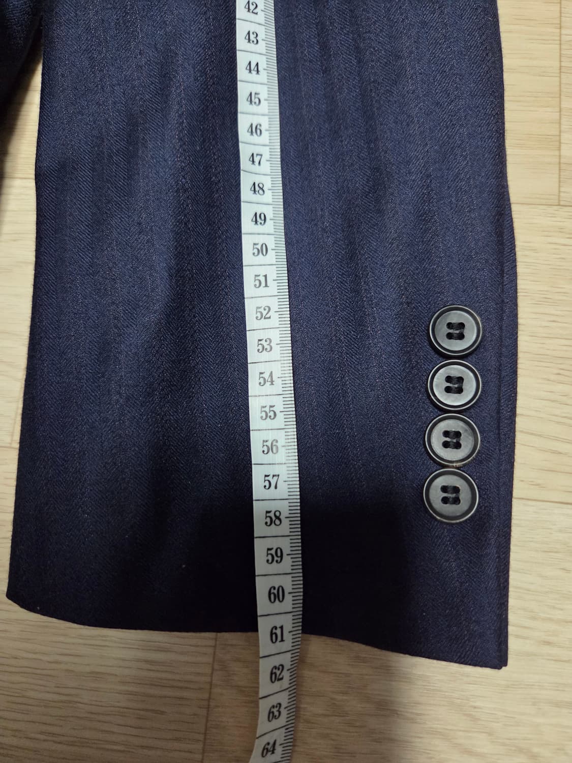 닥스 헤링본 (  울 캐시미어 실크 ) 네이비 수트 자켓 블레이저  상품이미지9