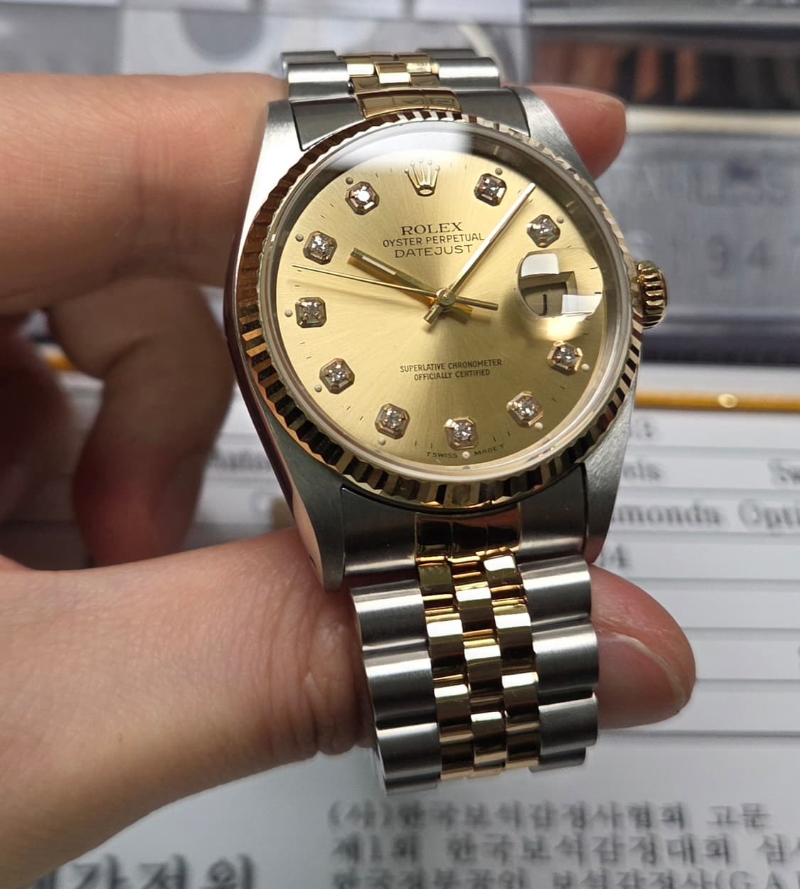 롤렉스 데이저스트 16233 18K콤비 샴골판 10P다이아 쥬빌리줄 (감 상품이미지3