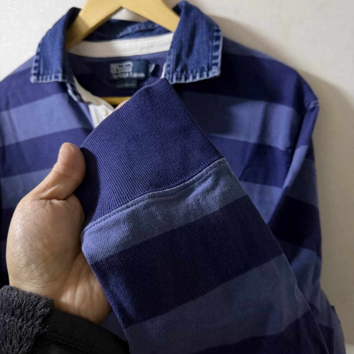 폴로 랄프로렌 데님배색 럭비 긴팔카라 티셔츠 커스텀XL (105) 상품이미지3