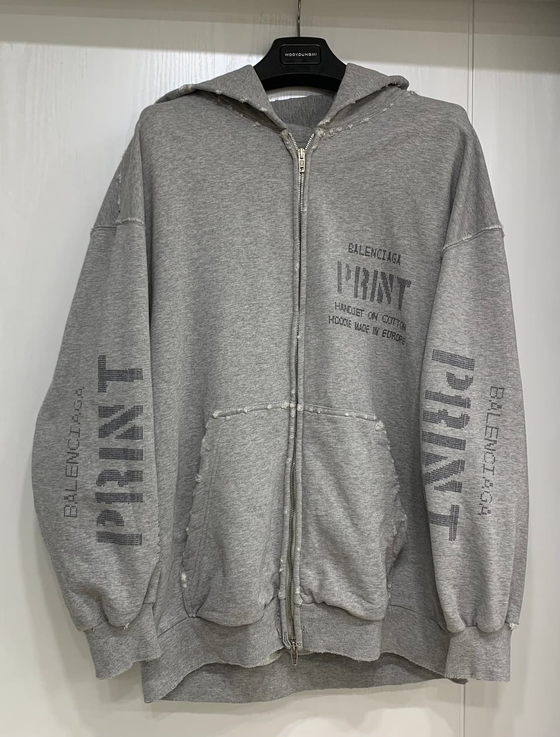 [S]발렌시아가 프린트 디스 후드집업 그레이 상품이미지1