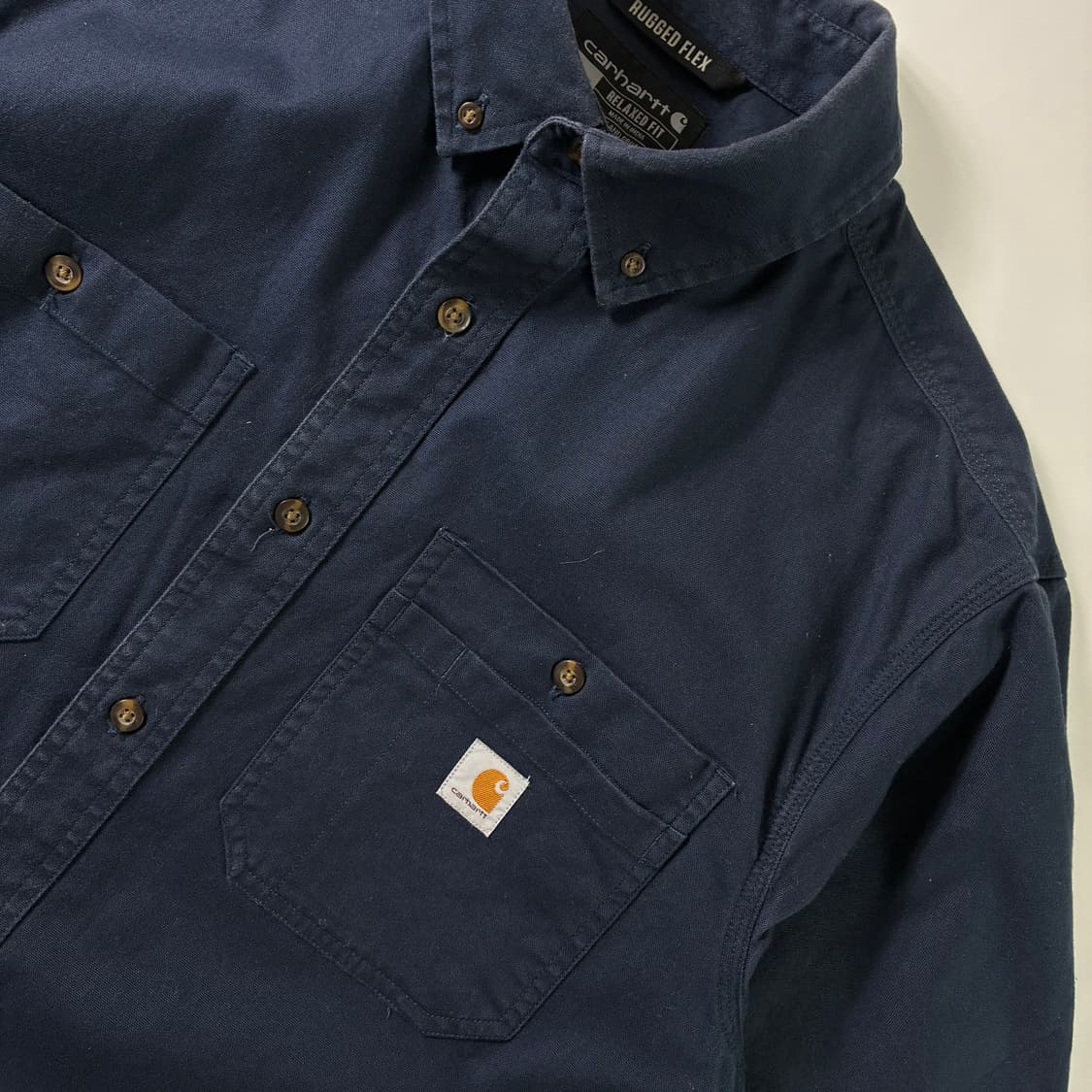 Carhartt  칼하트 러기드플렉스 포켓 코튼 네이비 셔츠 상품이미지2