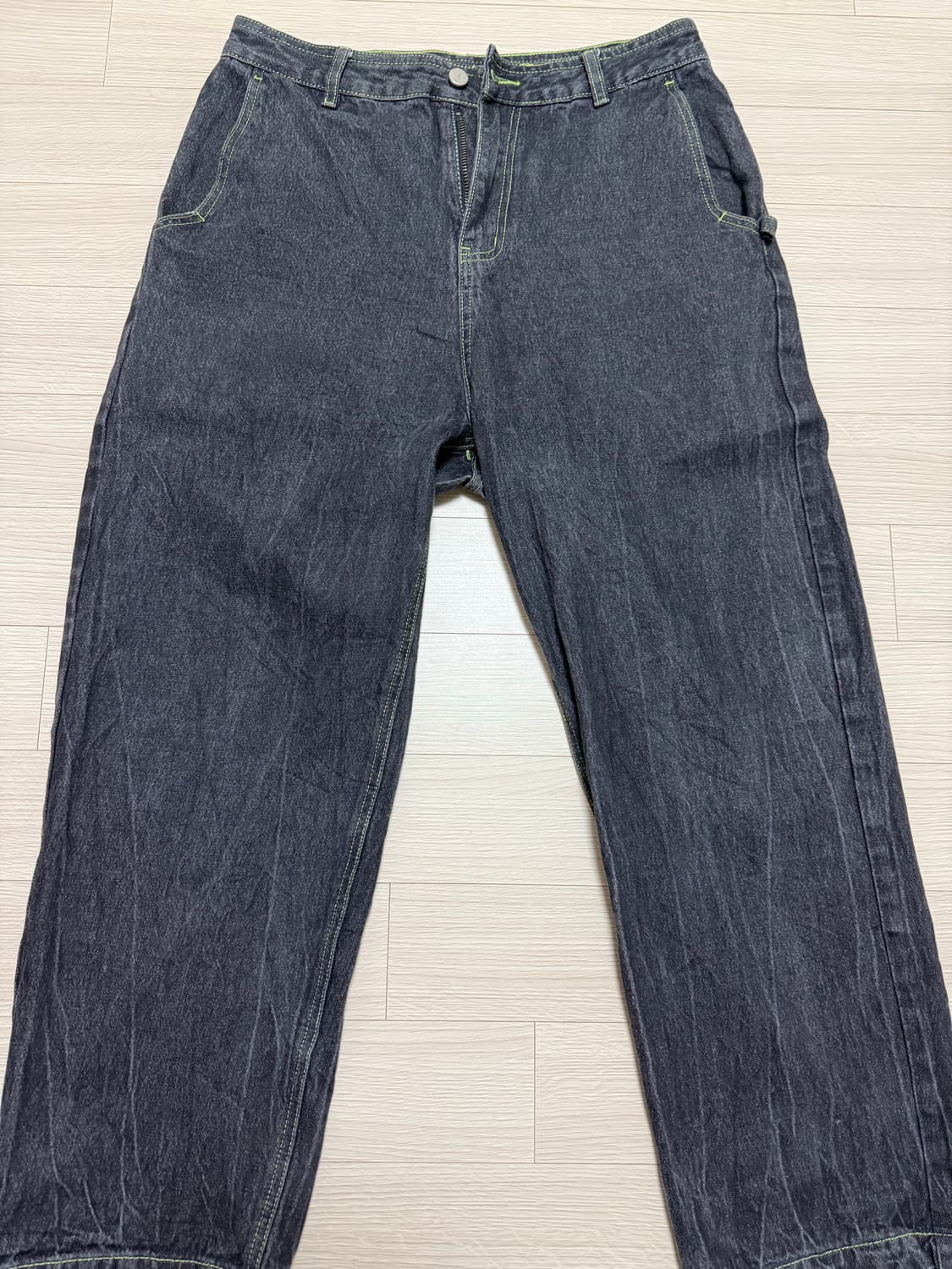 빈티지 블랙 스톤 워싱 팬츠 상품이미지1