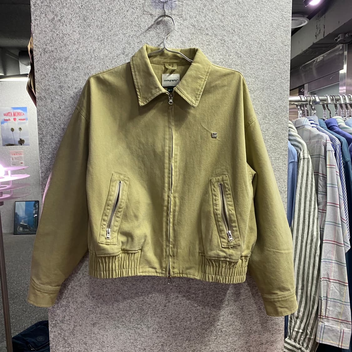 코드그라피 리벳로고 베이지 투웨이 자켓 B4496 상품이미지2