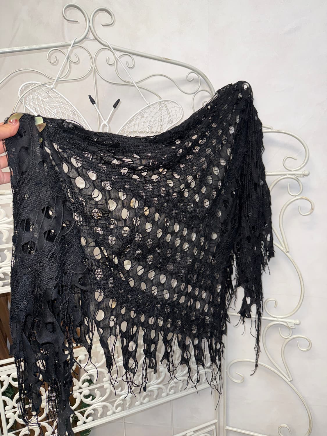 Black grunge hole scarf/shawl  상품이미지2