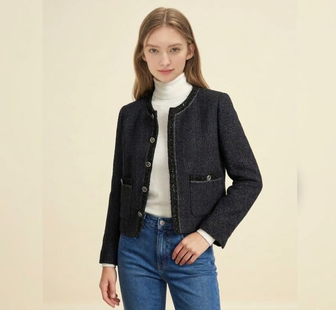 (블랙색상) 나이스클랍 트위드자켓  55사이즈 상품이미지1