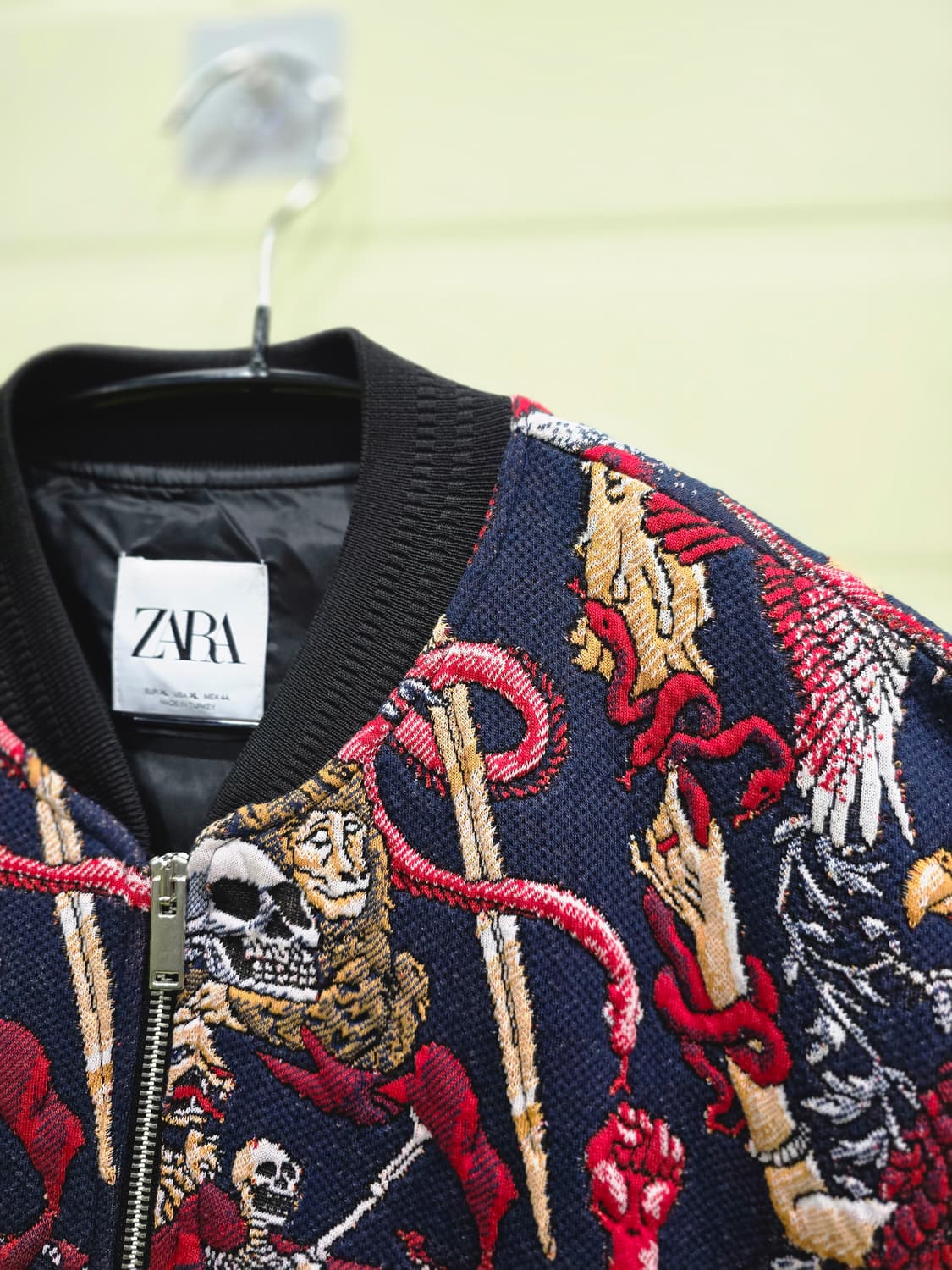 자라 패턴 자수 봄버 자켓 XL 상품이미지2