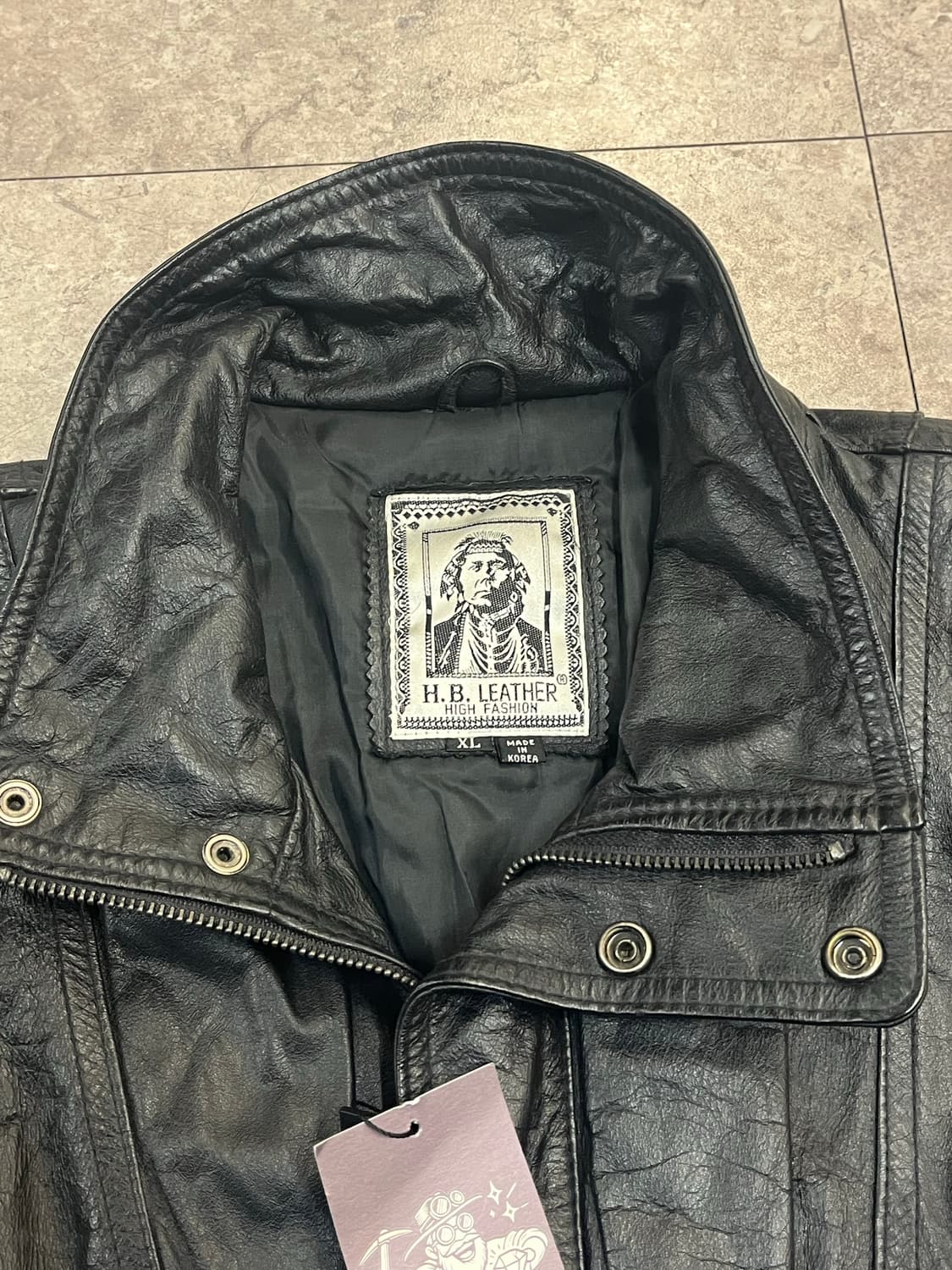 빈티지 가죽 레더자켓 블랙 XL #csz2275  상품이미지3