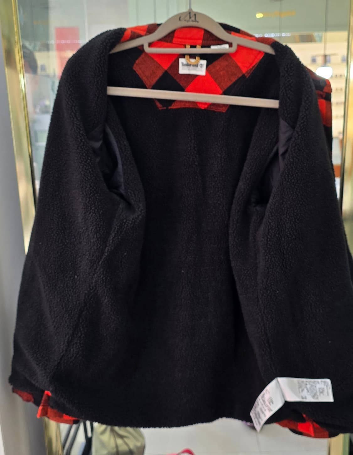 팀버랜드 레드 블랙 체크 셔츠 자켓 L 상품이미지6