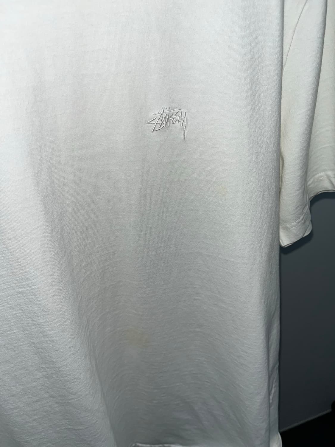 스투시 stussy stock logo 티셔츠 natural M사이즈 상품이미지5