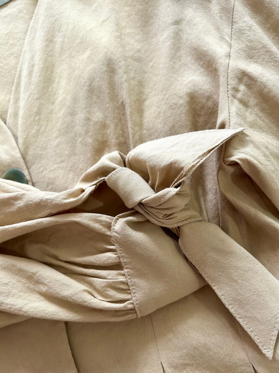 타임 단추 & 소매 리본 포인트 블라우스 셔츠 상품이미지4