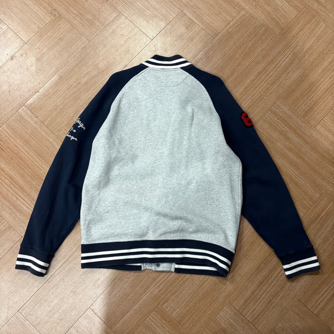 폴로 랄프로렌 그레이&네이비 플리스 바시티 자켓 상품이미지6