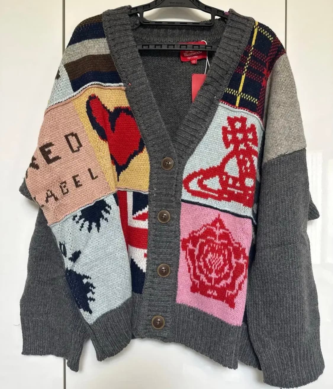 비비안웨스트우드 레드라벨 일본판 패치워크 울가디건 남여공용 상품이미지1