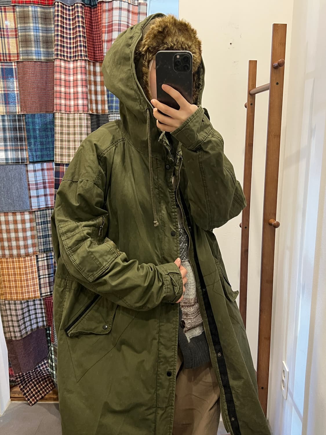 카키 롱 파카 상품이미지6