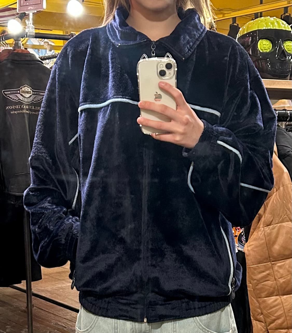 [HI] VTG 벨벳 져지 네이비 상품이미지1