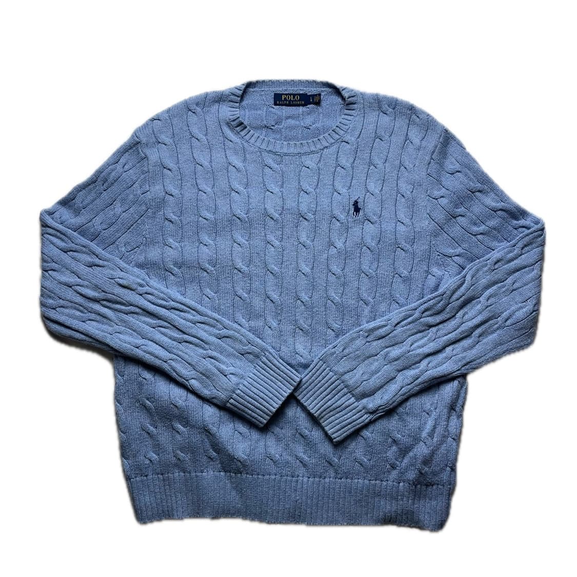 폴로 랄프로렌 꽈배기 하늘색 니트 중고 구제 빈티지 상품이미지1