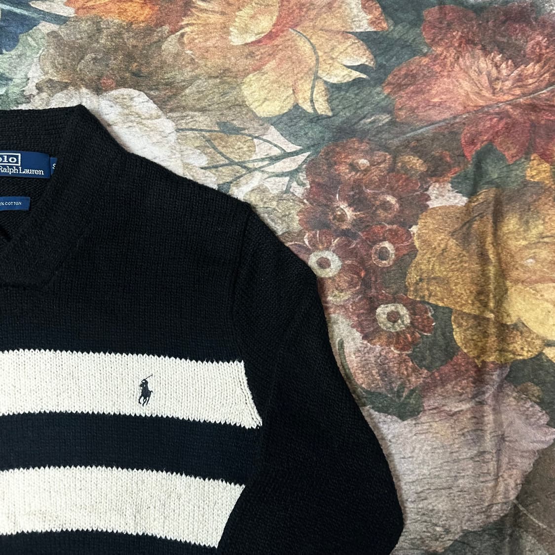 폴로 랄프로렌 빈티지 스몰 포니로고 블랙카라니트 S 상품이미지2