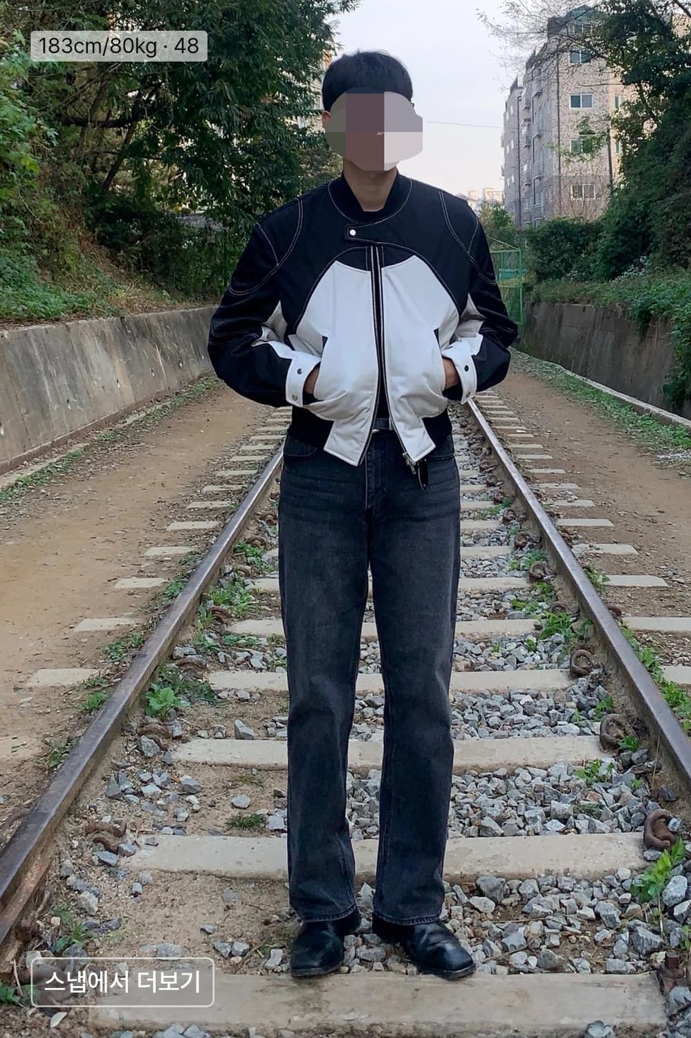 48) 엘무드 볼링 보머 자켓 블랙 상품이미지3