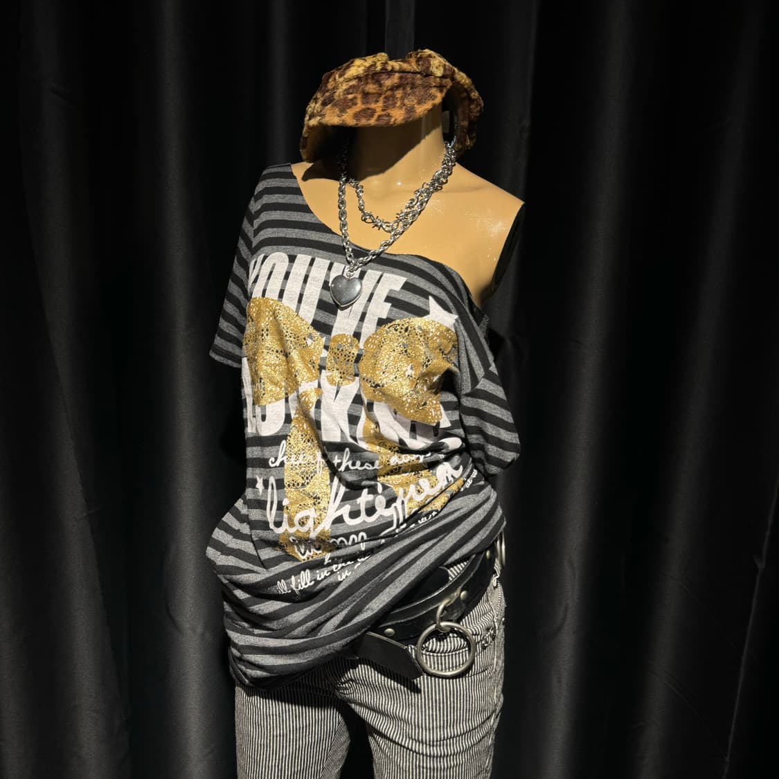 단가라 루즈 반팔 탑 상품이미지5