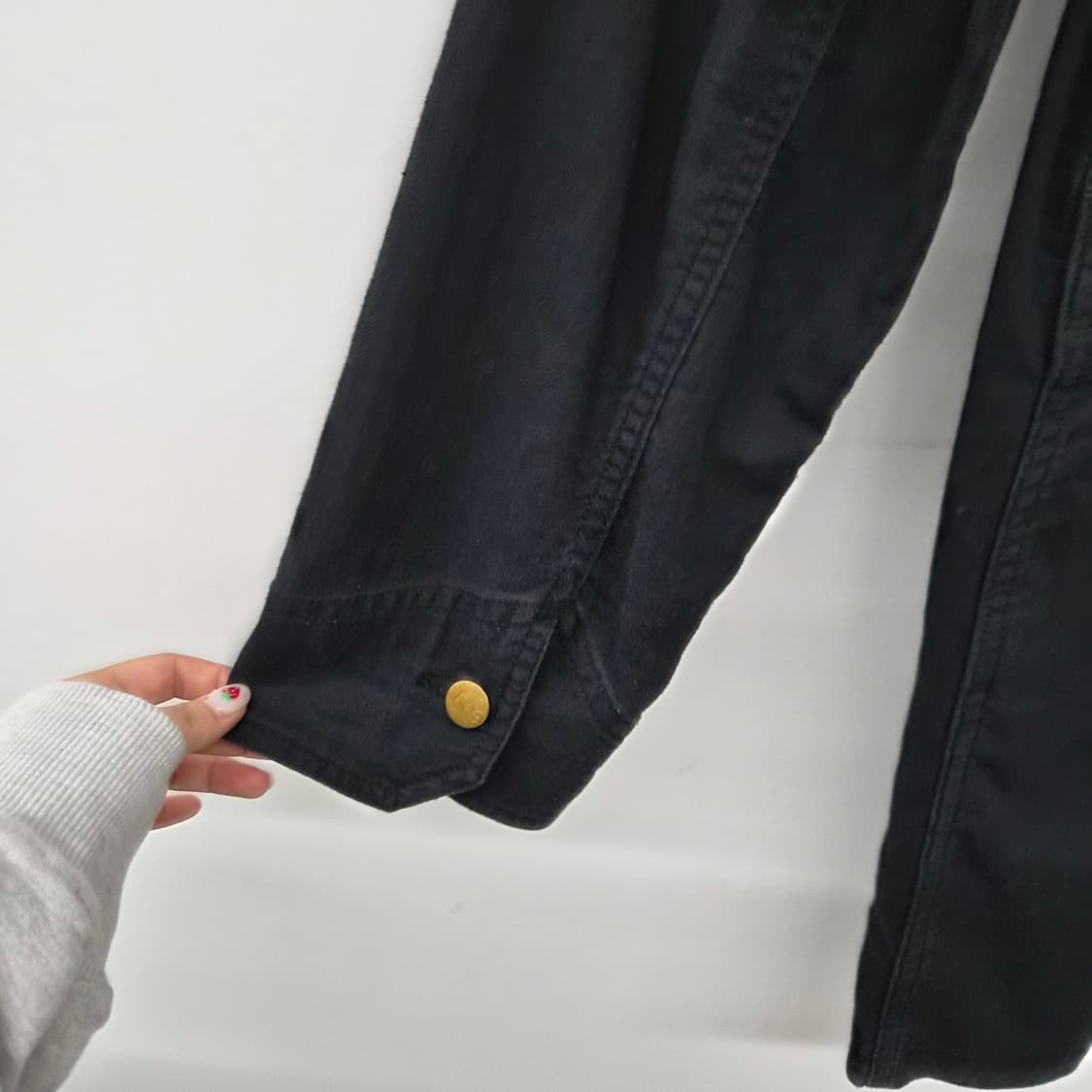 Lee 블랙 코튼 버튼업 셔츠 코트 남성 M 상품이미지8