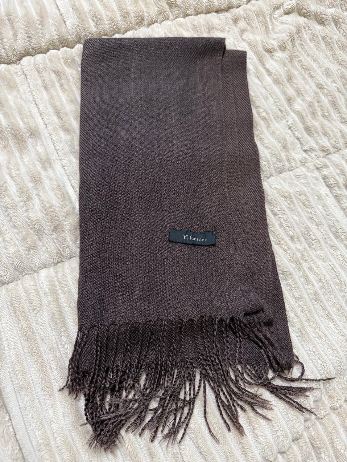 Yohji Yamamoto 00's 울 캐시미어 브라운 머플러 상품이미지4