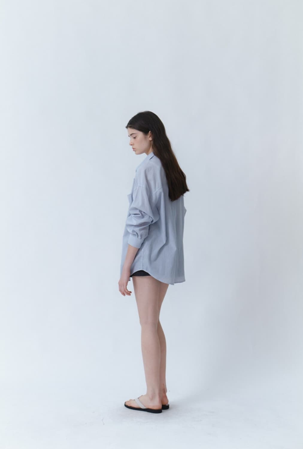 유라고(URAGO) 에어리 루즈핏 셔츠 스카이블루 상품이미지3