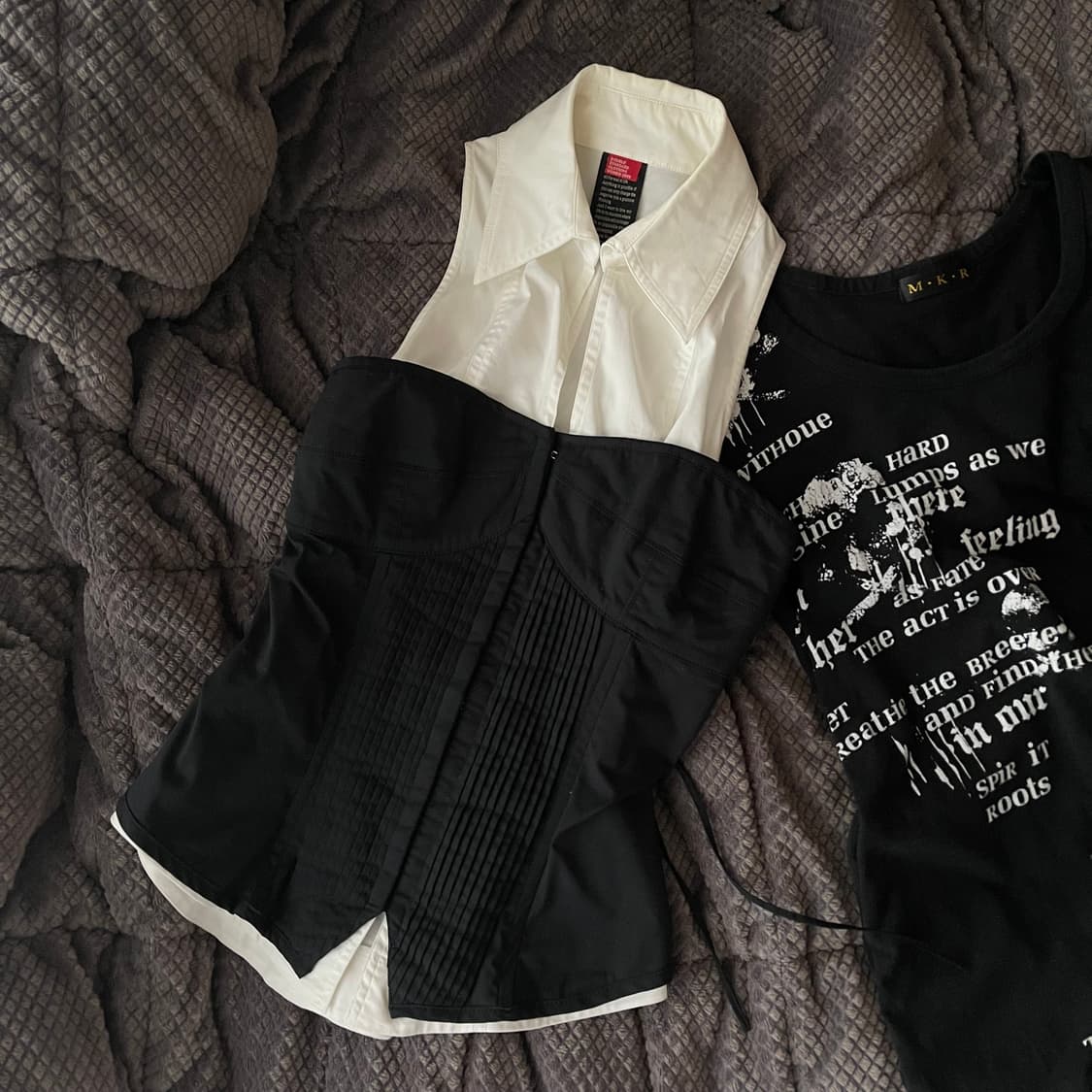 펑크 홀터넥 코르셋 셔츠 뷔스티에 상품이미지1