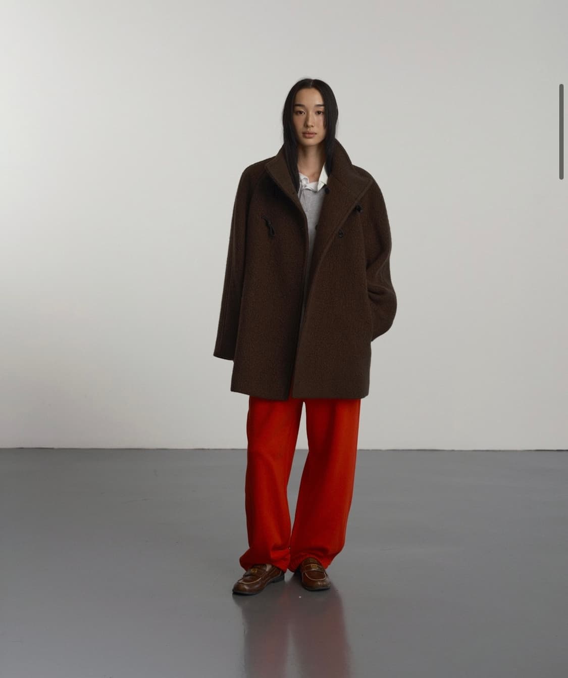 gbh apparel high neck toggle coat brown  상품이미지2