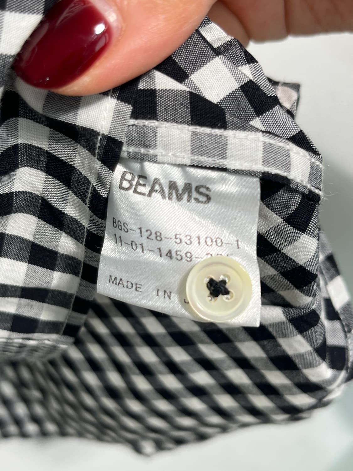 BEAMS 빔즈 언발란스 체크 셔츠 M 상품이미지8