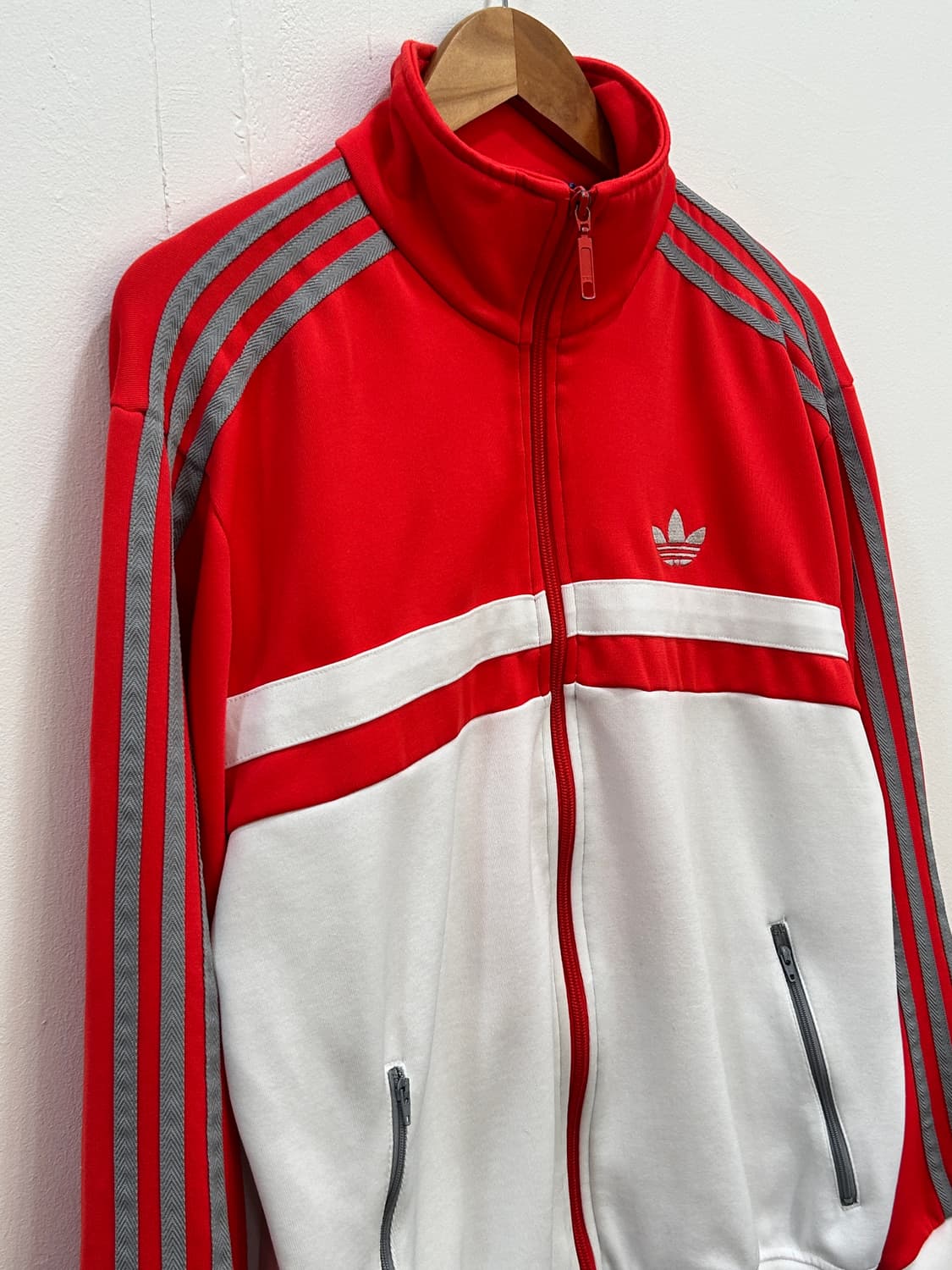 아디다스 흰빨 빈티지 져지 트랙탑 남성 L 상품이미지3