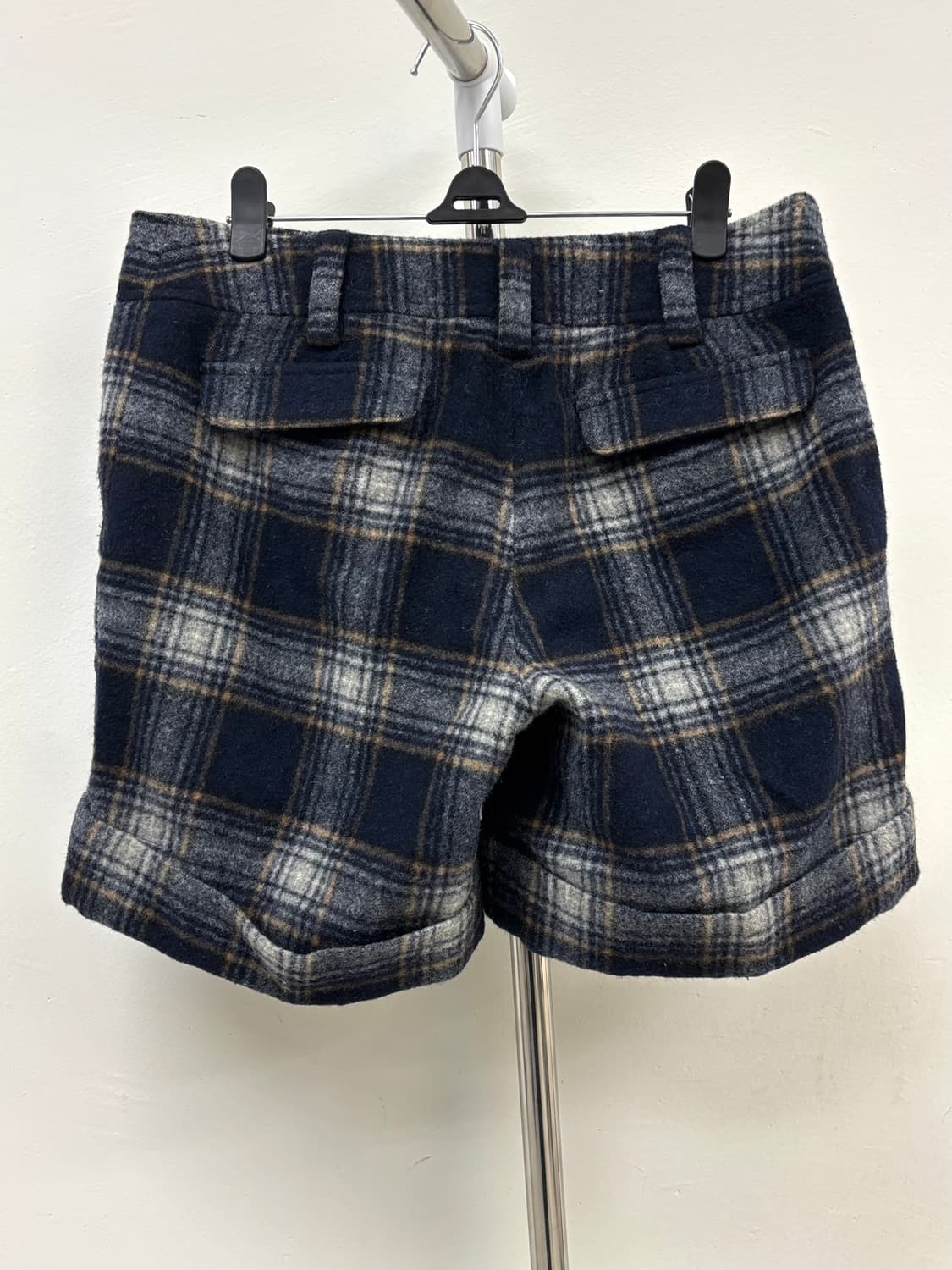 빈티지 울70% 체크 쇼츠 상품이미지7