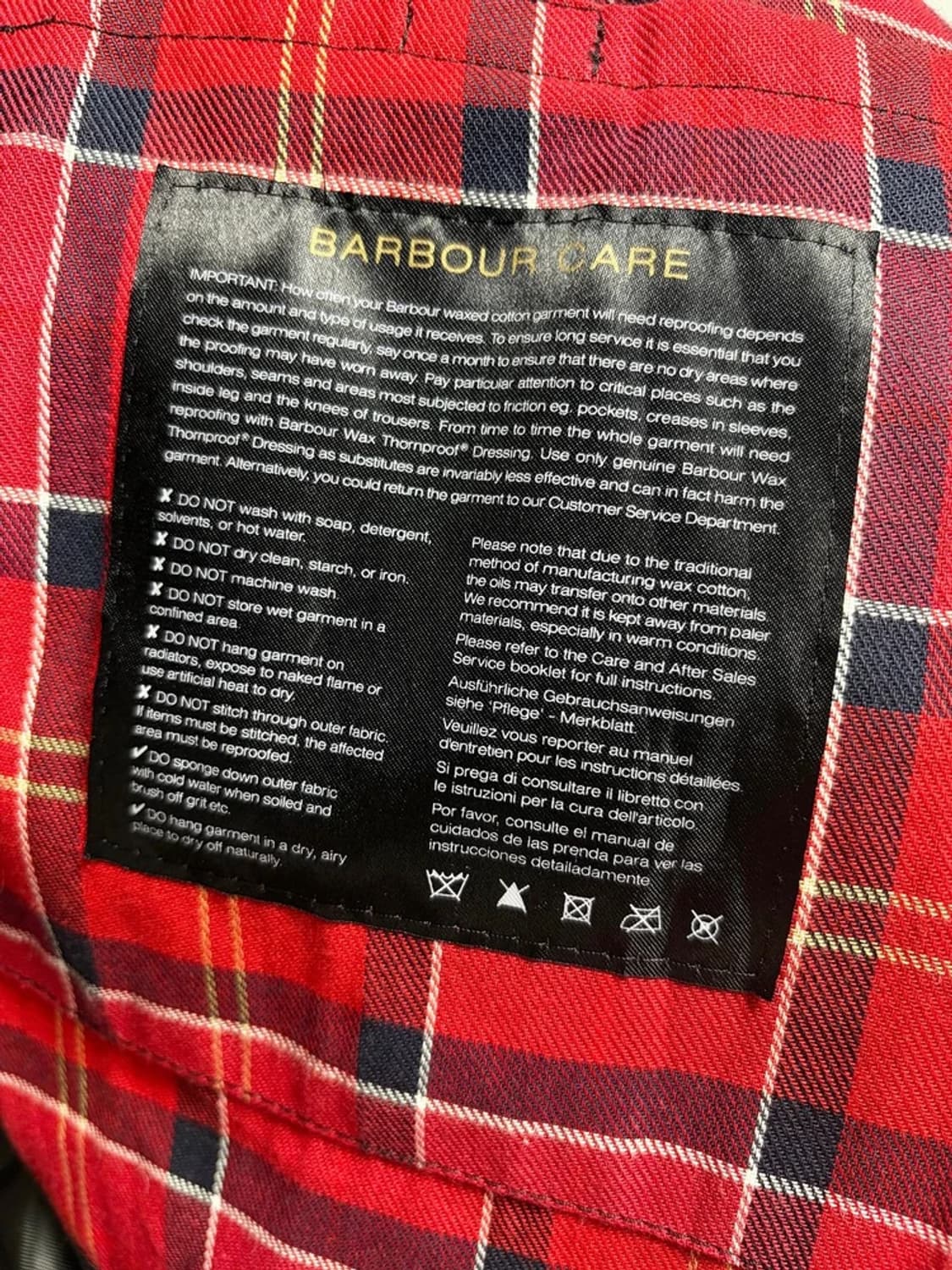 바버 Barbour 타탄 체크 안감 애쉬비 왁스 자켓 R1886 상품이미지7