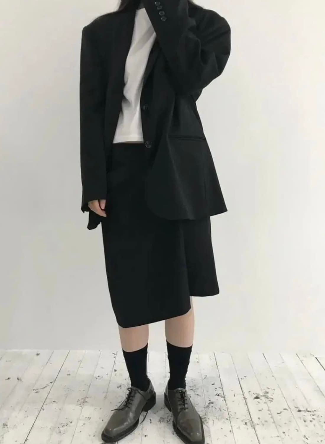 garden classic wrap skirt black 상품이미지1