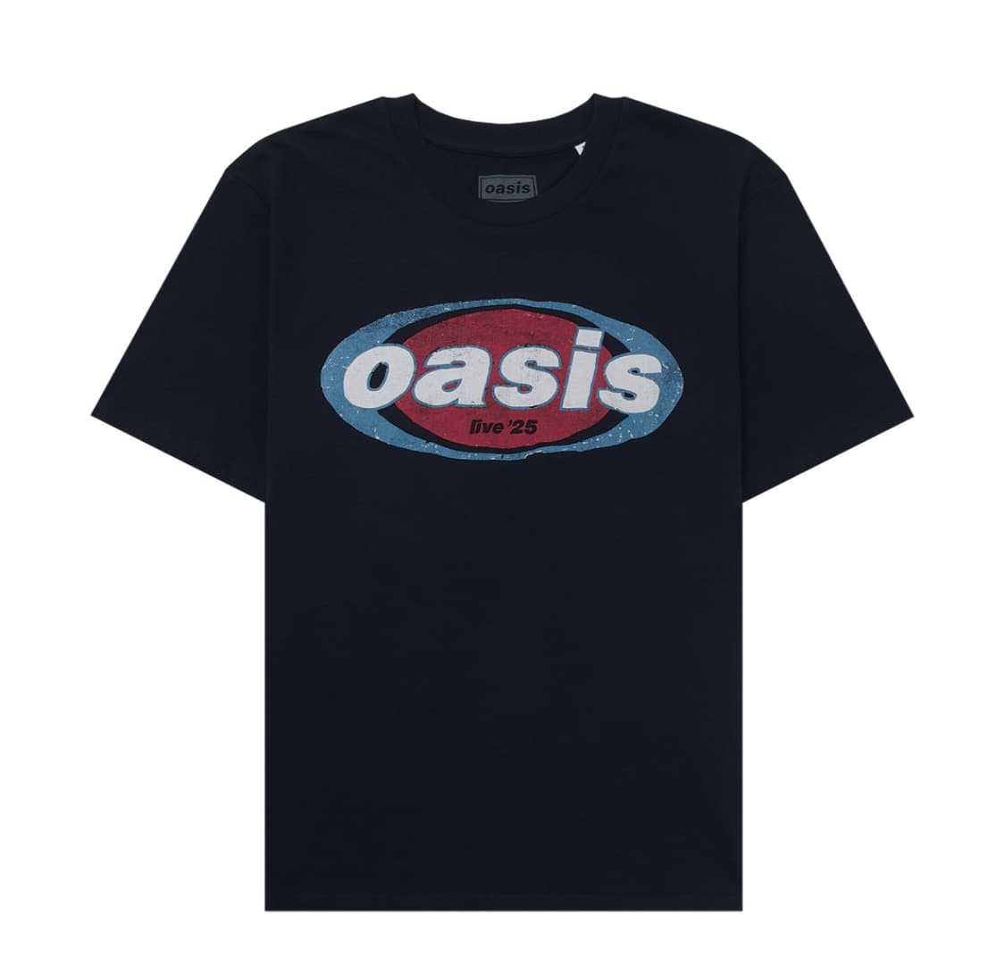 oasis 오아시스 엘립티컬 로고 티셔츠 네이비 상품이미지1