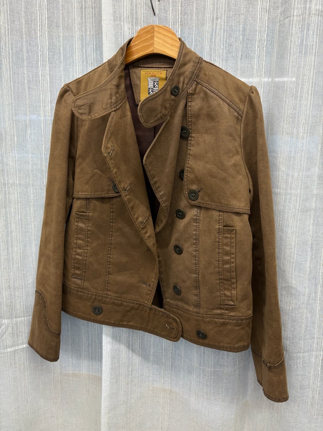 Von Dutch 본 더치 스웨이드 브라운 라이더 자켓 상품이미지4