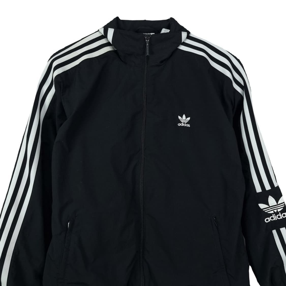 [아디다스] 불꽃 로고 자수 삼선 바람막이 자켓 블랙 M18807 상품이미지4
