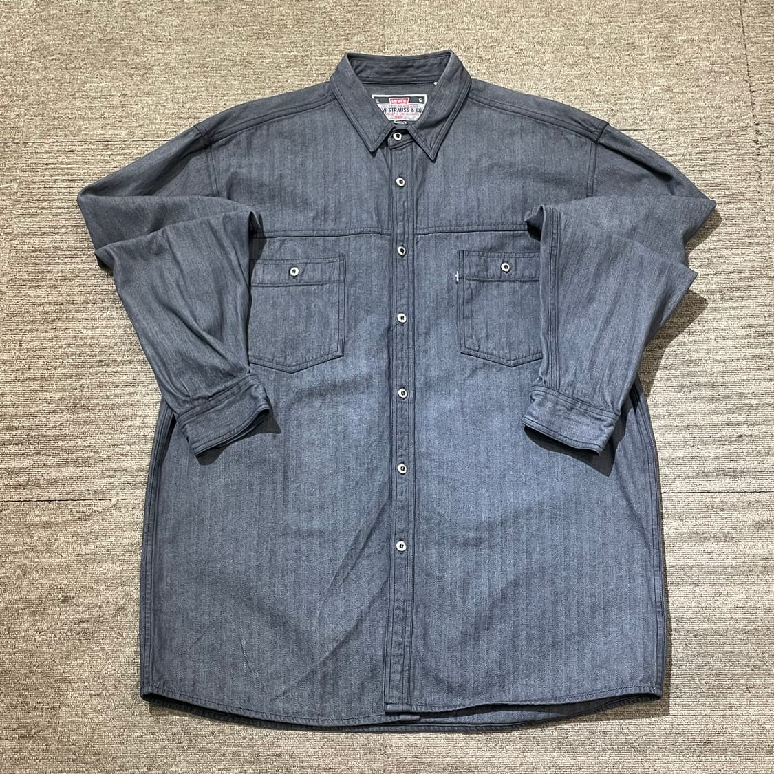 (L) 90s Levi's 리바이스 코튼 데님 셔츠 상품이미지1