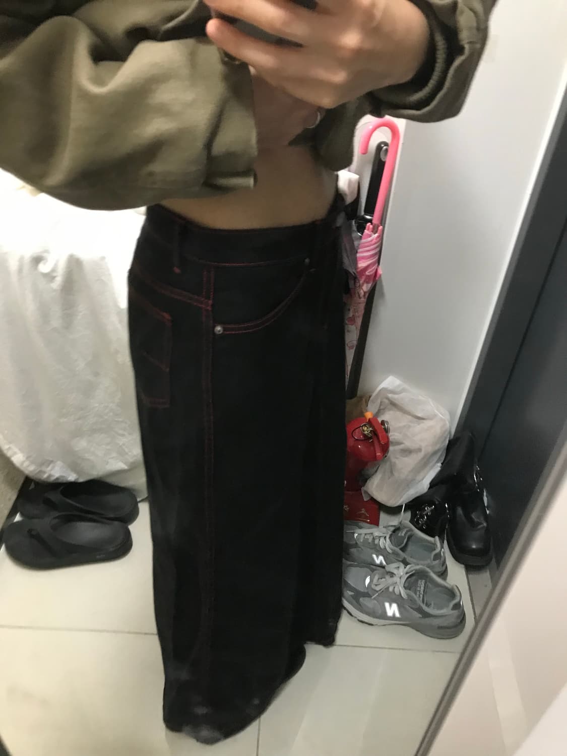 콤사이즘 맥시 데님 롱 스커트 상품이미지5