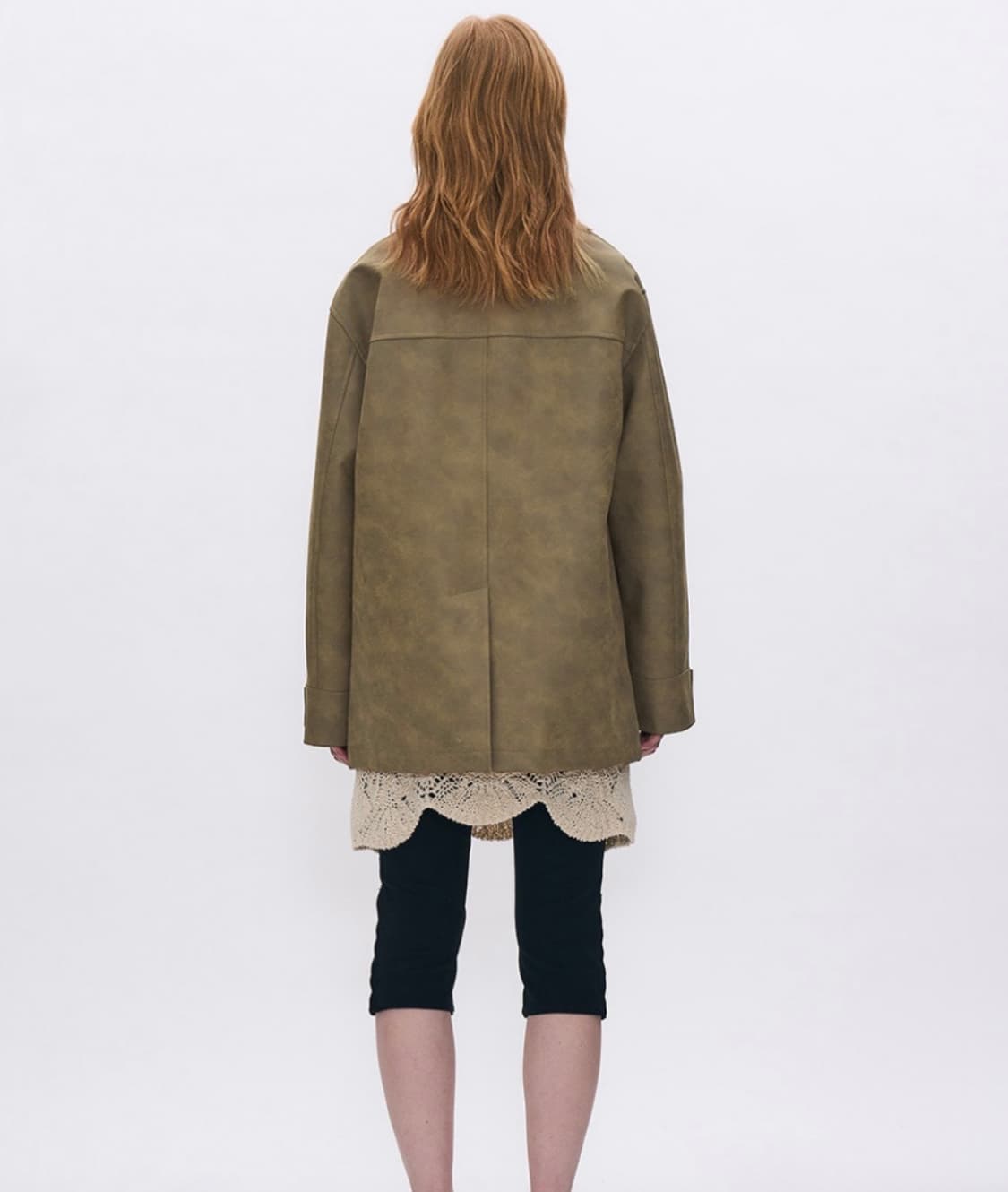 새상품) 파르티멘토우먼 워시트 레더 카 코트 (베이지) 상품이미지3