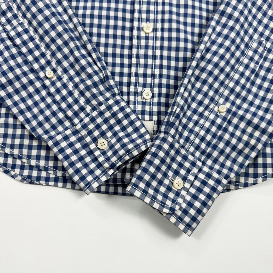 아베크롬비 뉴욕 피치 블루 체크셔츠 (S) 상품이미지4