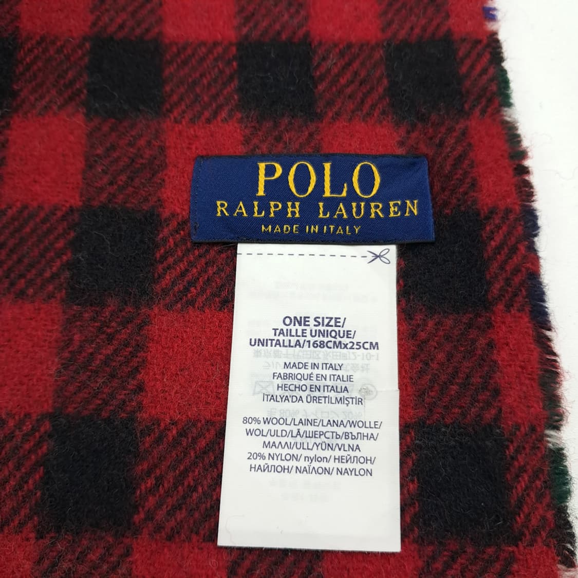 MX186 폴로 랄프로렌 블랙워치 버팔로체크 울 양면 목도리 머플러 상품이미지6