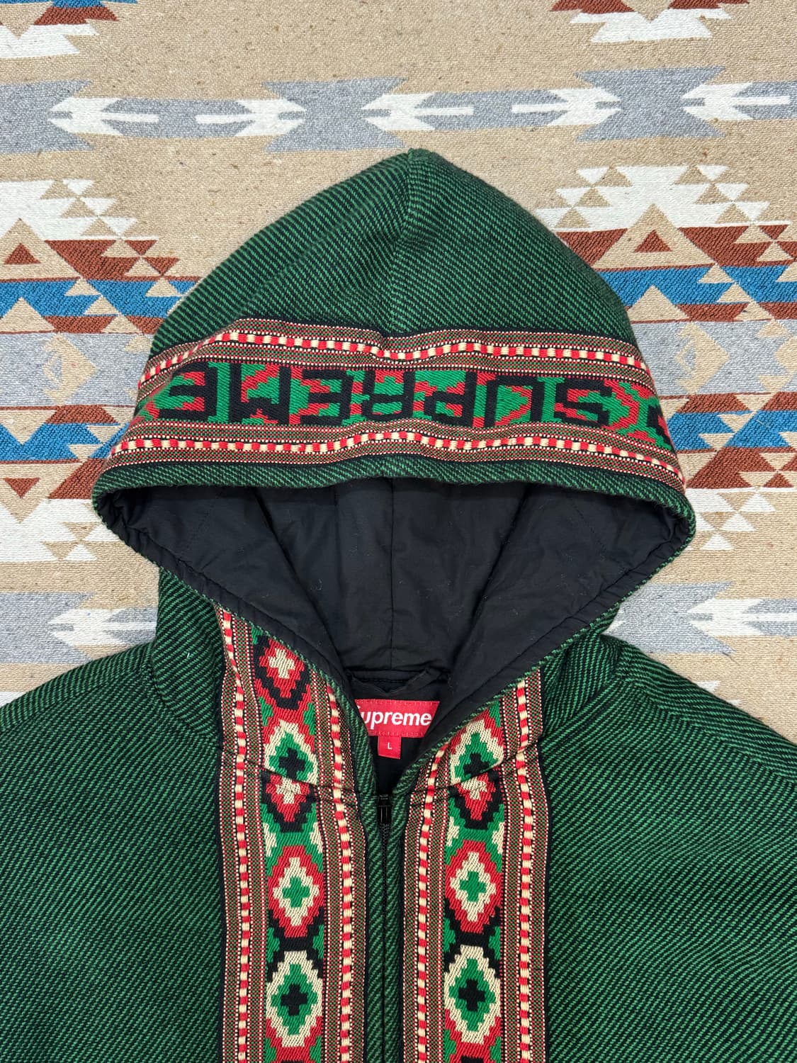 [L] 슈프림 우븐 후디드 자켓 그린   상품이미지2