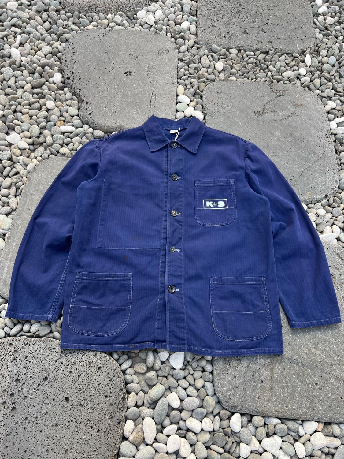 OLD VINTAGE HBT FRENCH 헤링본트윌코튼 프렌치워크자켓 상품이미지1