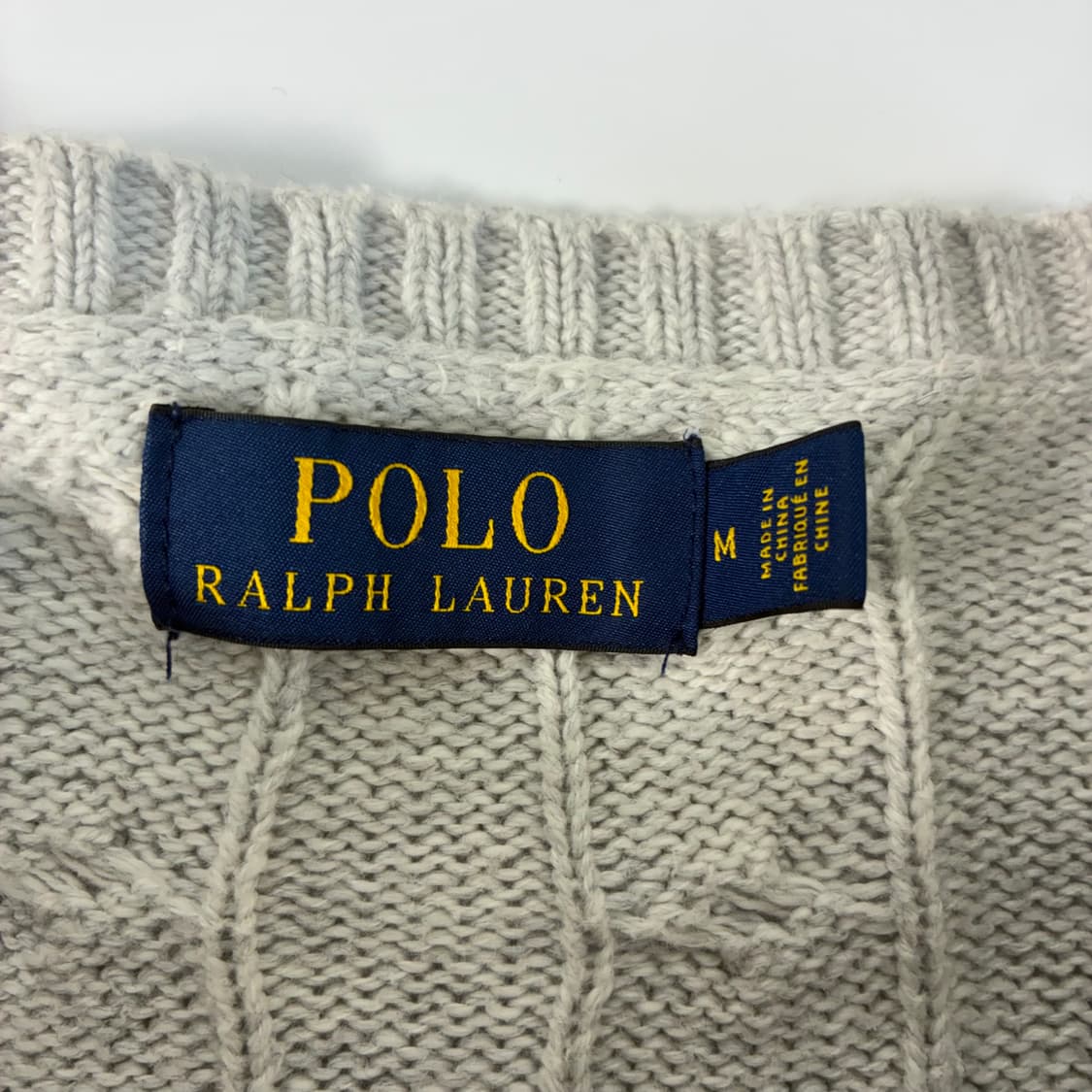 Polo  폴로 랄프로렌 자수 코튼 그레이 꽈배기 니트  상품이미지5