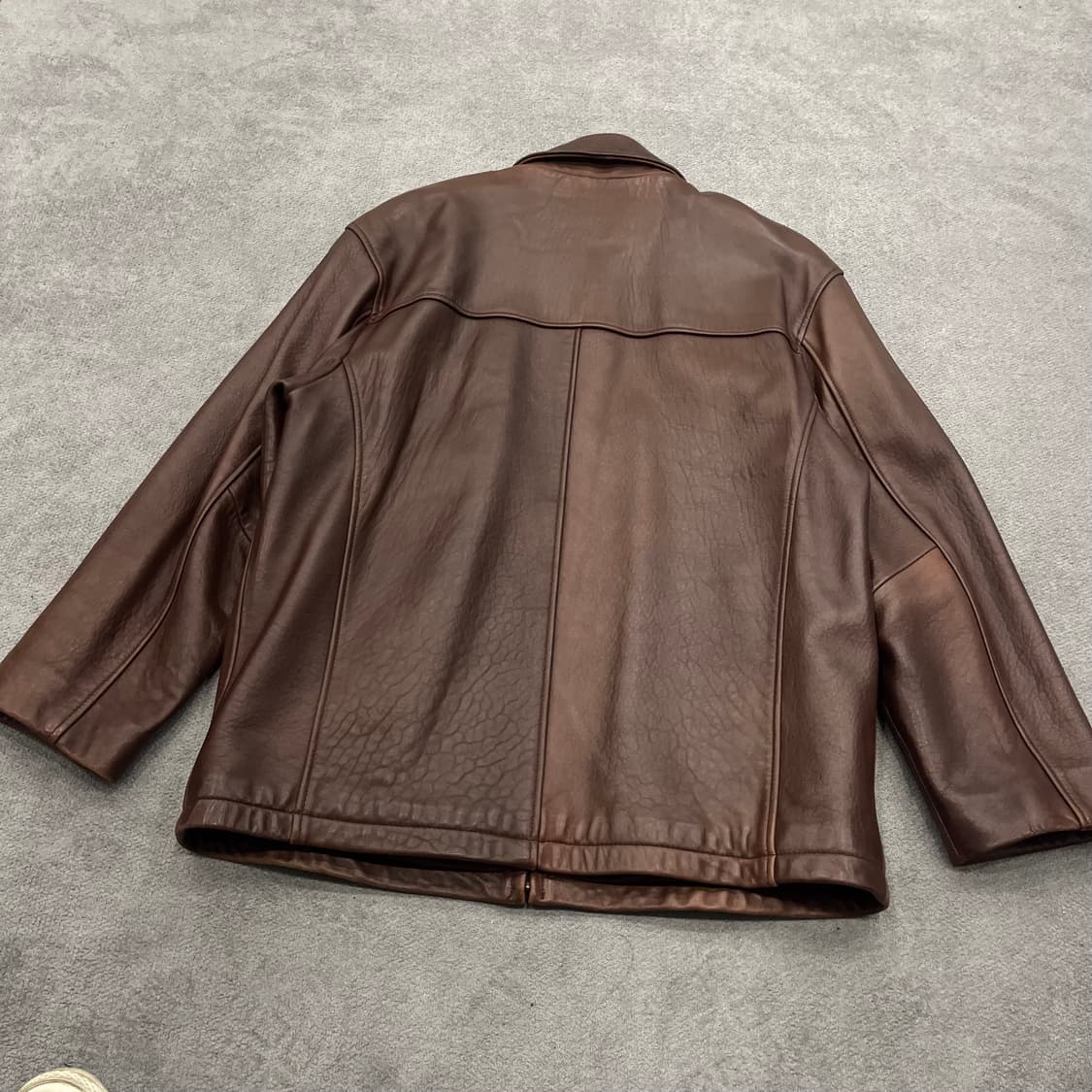 100 빈티지 양가죽 브라운 집업 레더자켓 상품이미지4