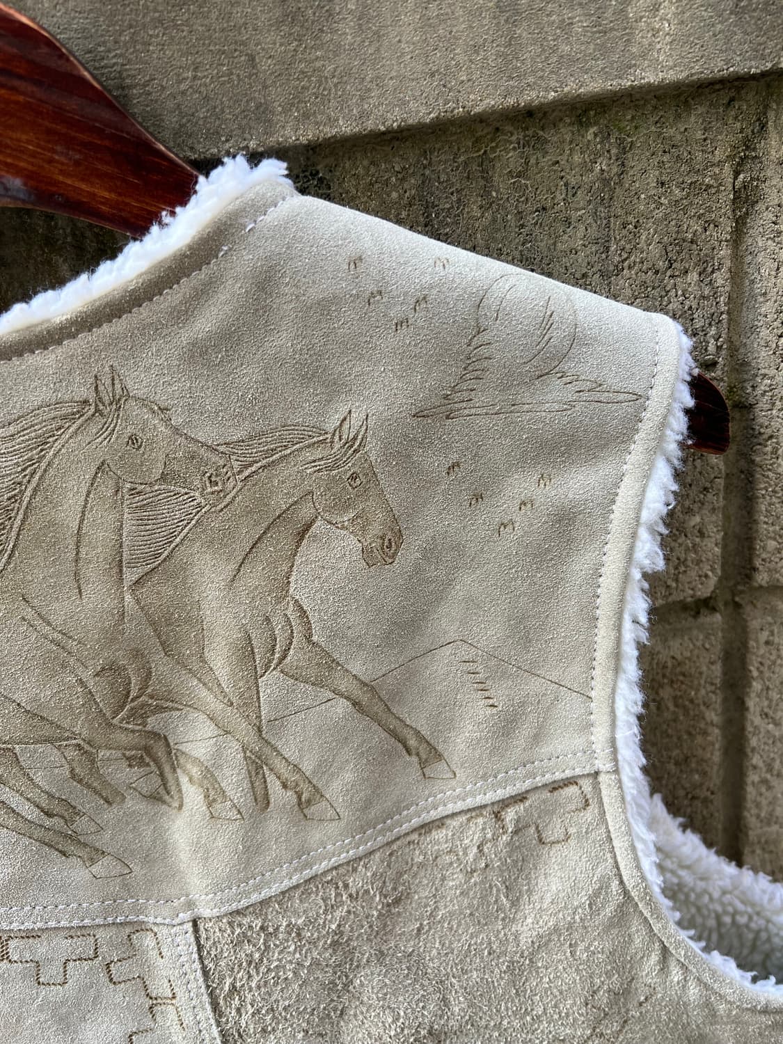 1970s SUEDE WESTERN SHERPA 스웨이드웨스턴베스트 상품이미지10