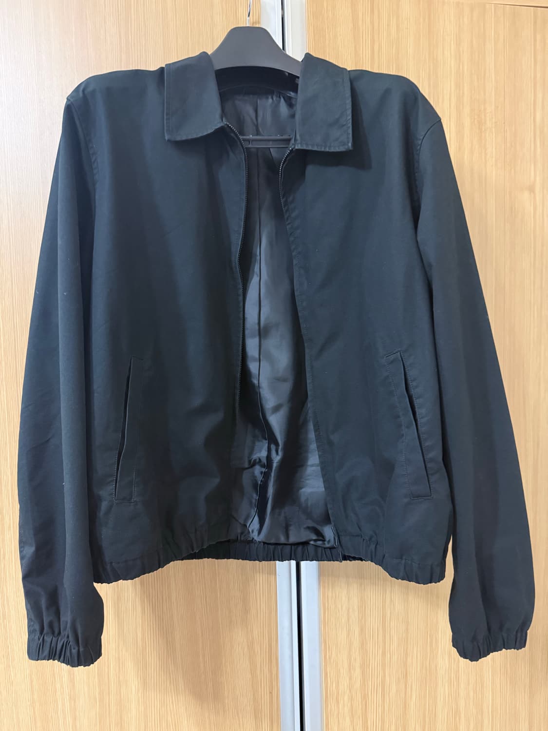 무탠다드 코튼 미니멀 블루종 재킷 블랙 XL 상품이미지1
