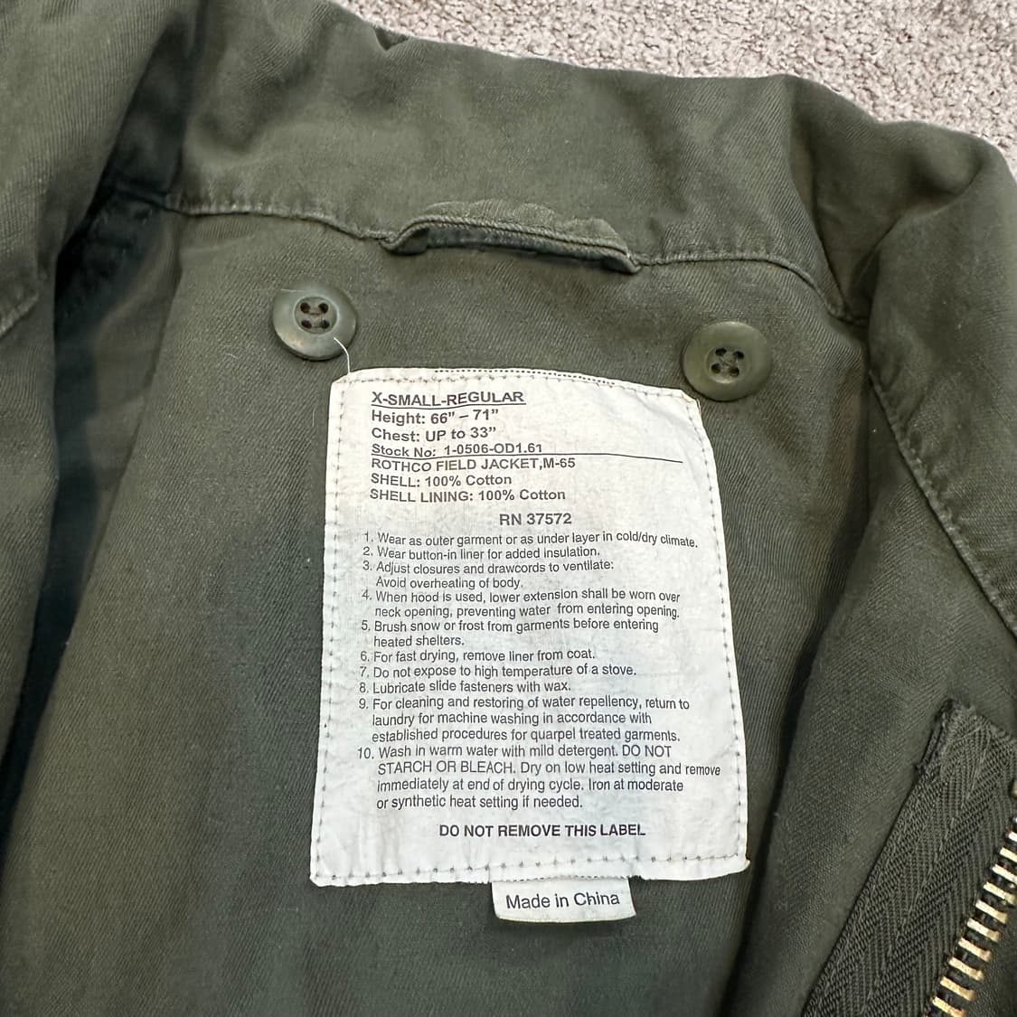 로스코 usa 밀리터리 M-65 필드 자켓L 상품이미지4