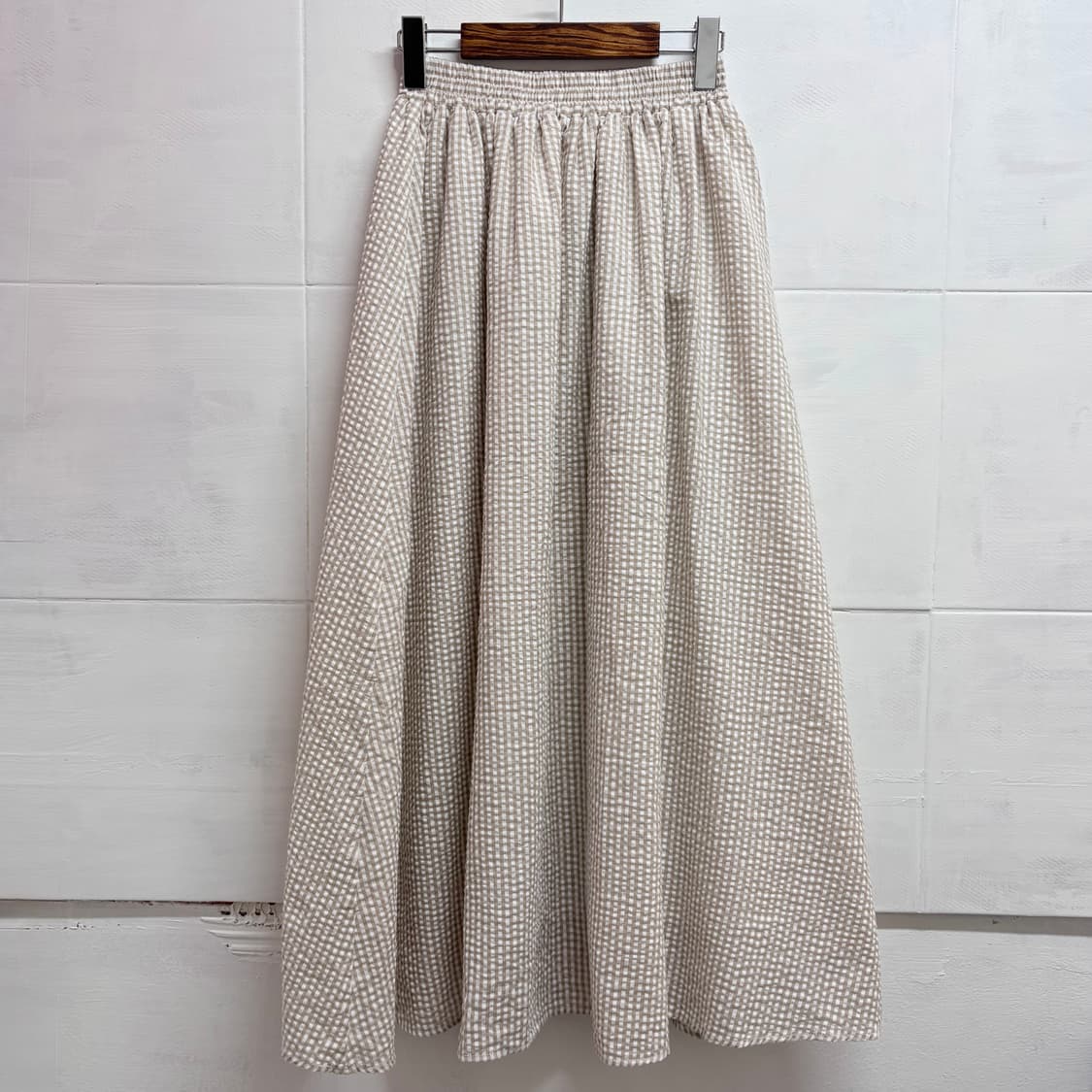 CLASSICAL ELF 체크 시어서커 롱 스커트 JPN 상품이미지1