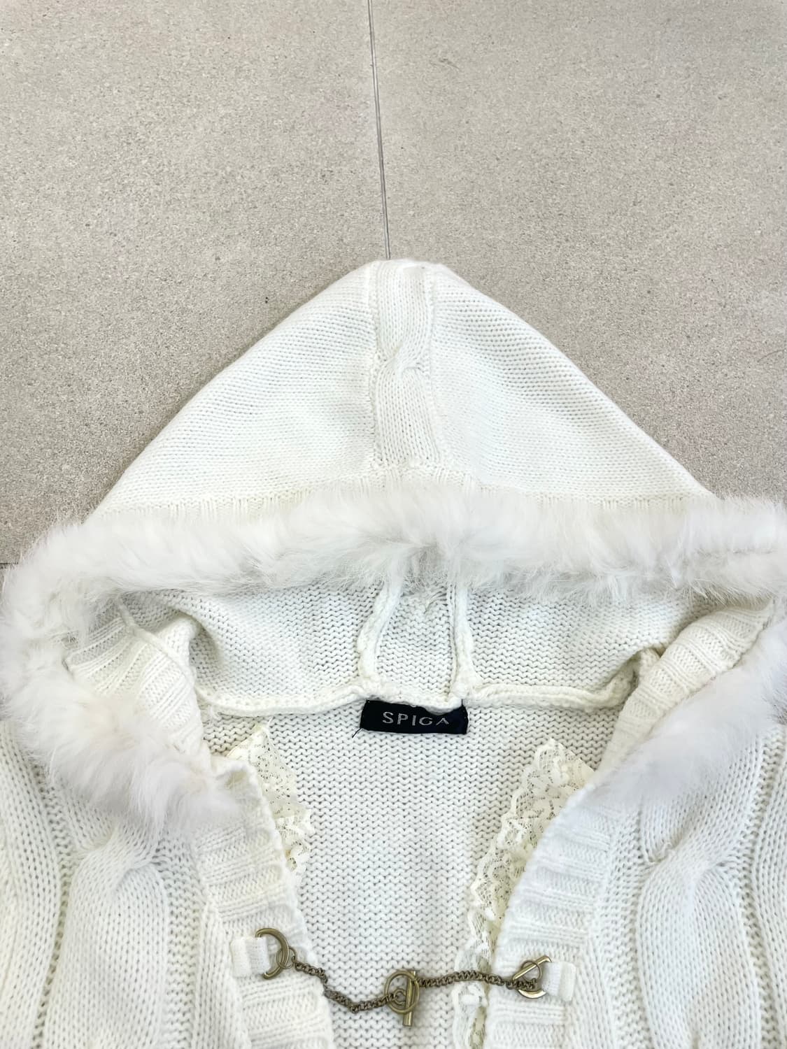 퍼후드 버클 레이스 가디건 상품이미지2