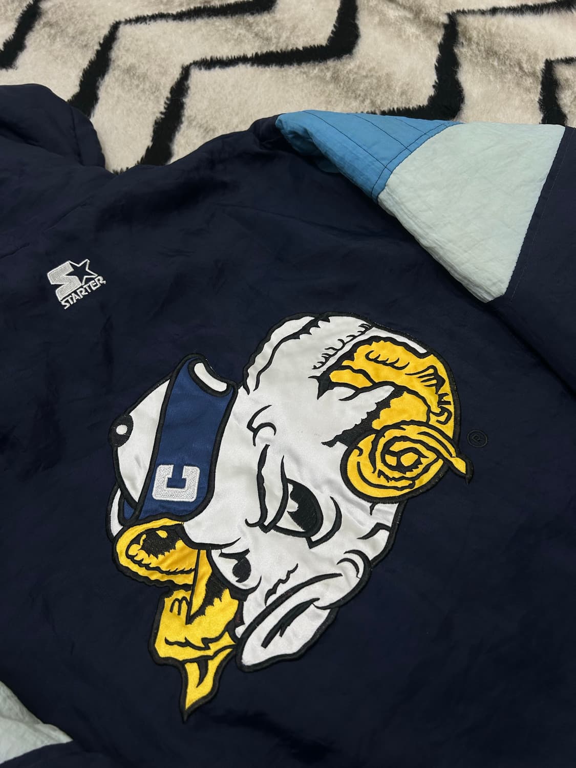 [M]스타터90s 오버핏 노스캐롤라이나 패딩 아노락 상품이미지1